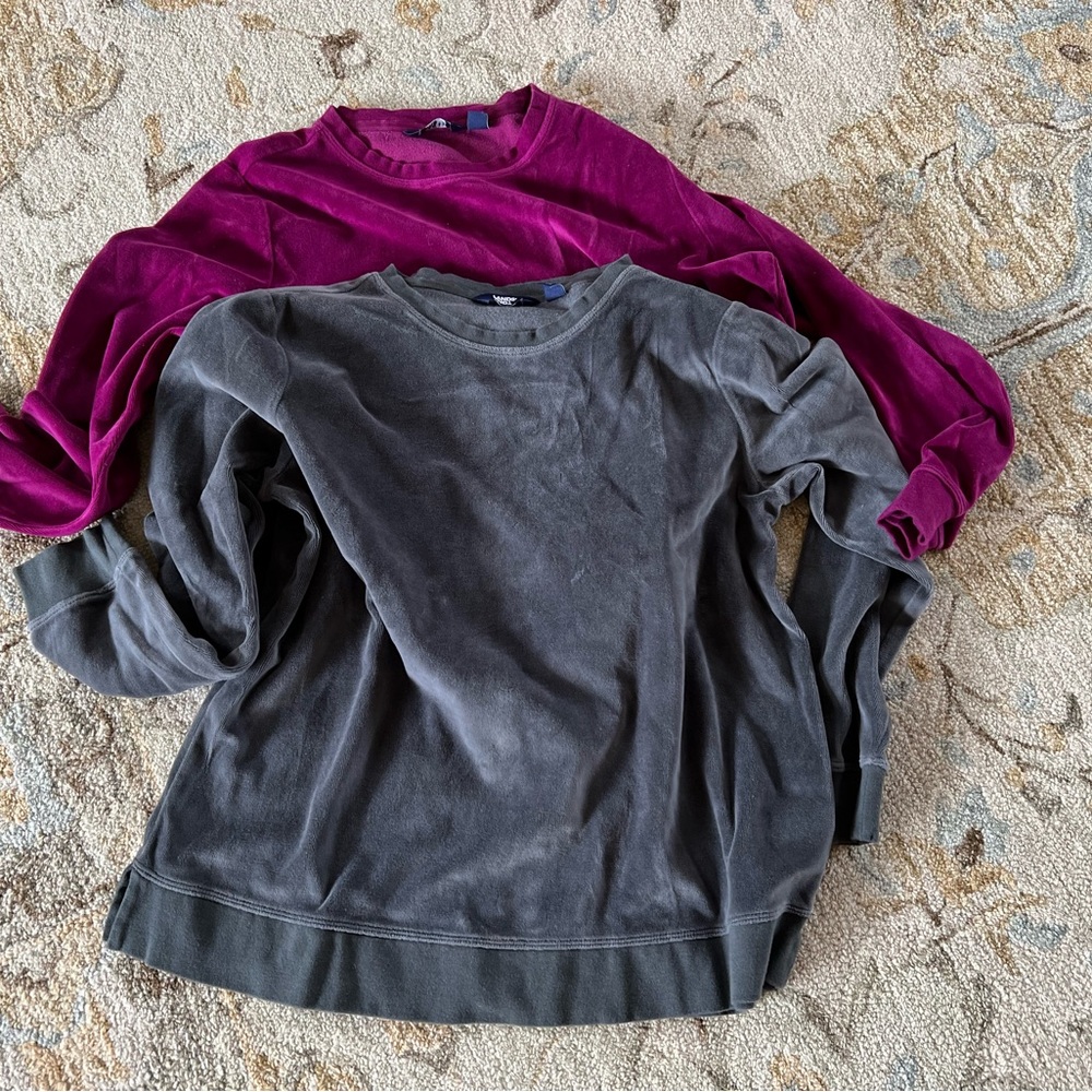 Lands End Women’s Velour Shirts Size XL
